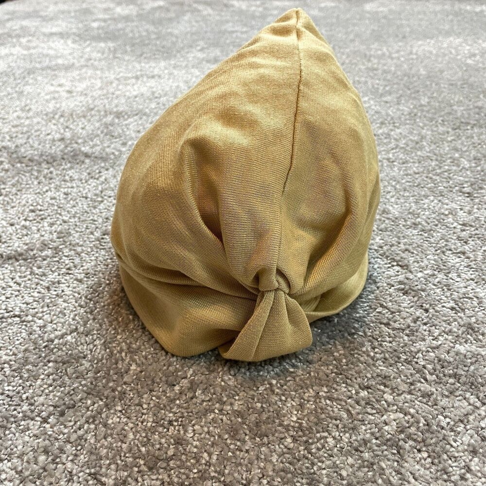 Unbranded Psychic Turban Pre Wrapped Hat Womens One Size Stretch Gold Skullcap